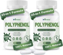 25에서 1 Polyphenols 보충교재, 2000MG 나이 방위, Polyphenol Superfood, Quercetin, Resveratrol, 식물 기초를 두어 & 에너지, 면역력 지원, 120의 캡슐을 위한 강력한 산화제 & 폴리페놀