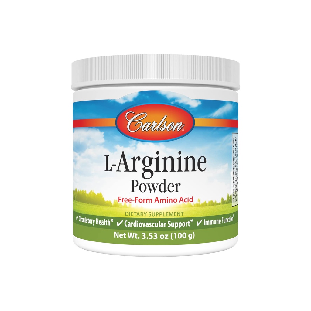 Carlson - L 아르기닌 분말, 자유로운 모양 아미노산, 순환 건강, 3.53 oz (100 g)