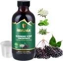 Immunia Elderberry Syrup은 면역 체계를 강화합니다. Elderberry Elderflower, Thyme 및 Peppermint와 농축. 설탕이 추가되었습니다. 맛있는 맛. 24 일 / 병. (1 팩)