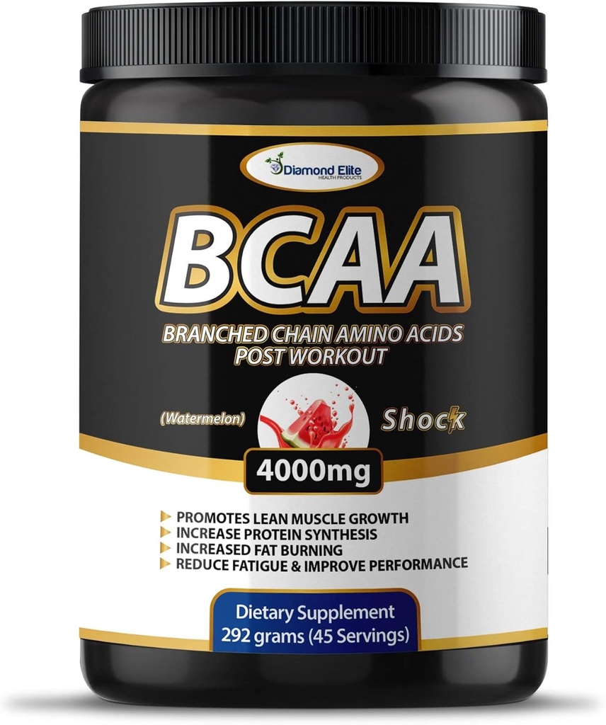 본래 BCAA 분말 2:1: 1 - 근육 건물 & 회복, 뚱뚱한 불타는 지원을 위한 분지된 사슬 아미노산 - 과일 펀치 & 수박 (45 서빙)