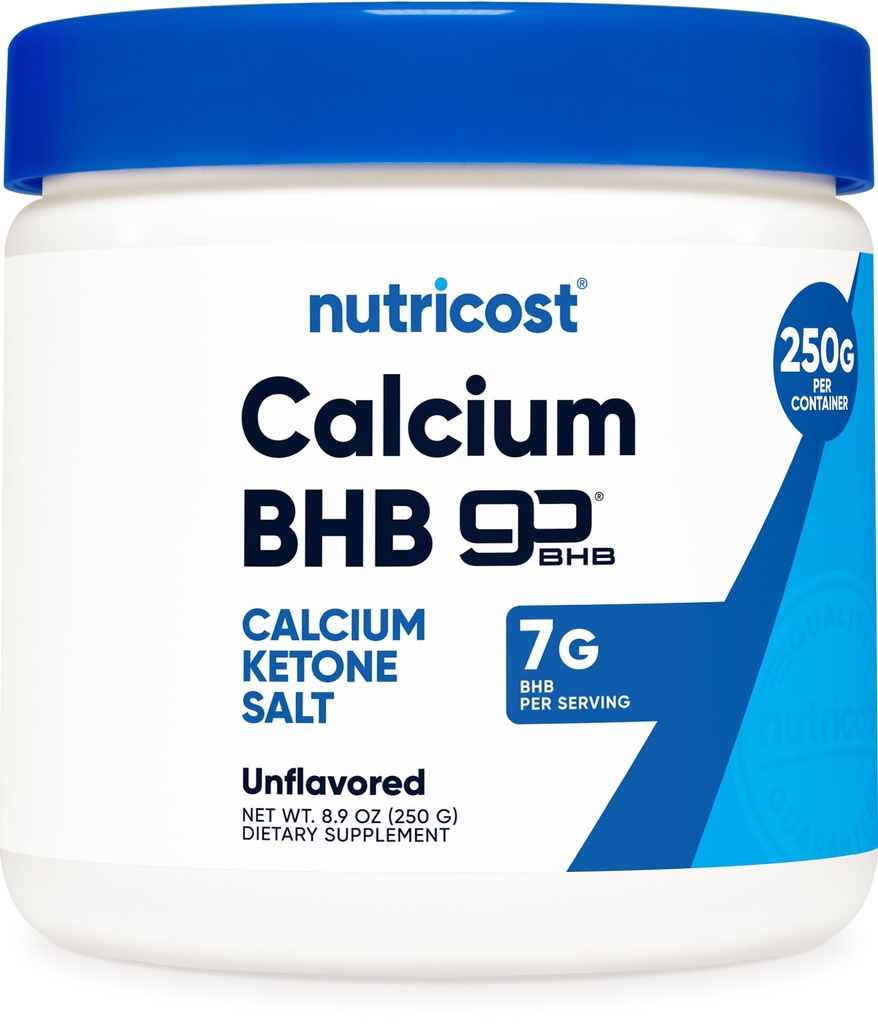 Nutricost 칼슘 BHB (250g) Unflavored - 칼슘 케톤 소금 - 비 GMO 글루텐 - 무료