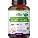 Zazzee USDA 유기 무취 마늘 20:1 추출물, 5000 mg 힘, 100 Vegan 캡슐, 3+ 달 공급, 표준화하는, 집중된 20X 추출물, 100% 채식주의자, 미국에서 하는 모든 자연, 비 GMO
