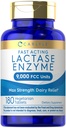 Carlyle Lactase 효소 환약 9000 FCC | 180의 정제 | 빠른 행동 낙농장 기복 | 최대 힘 지원 | 비 GMO, 글루텐 무료