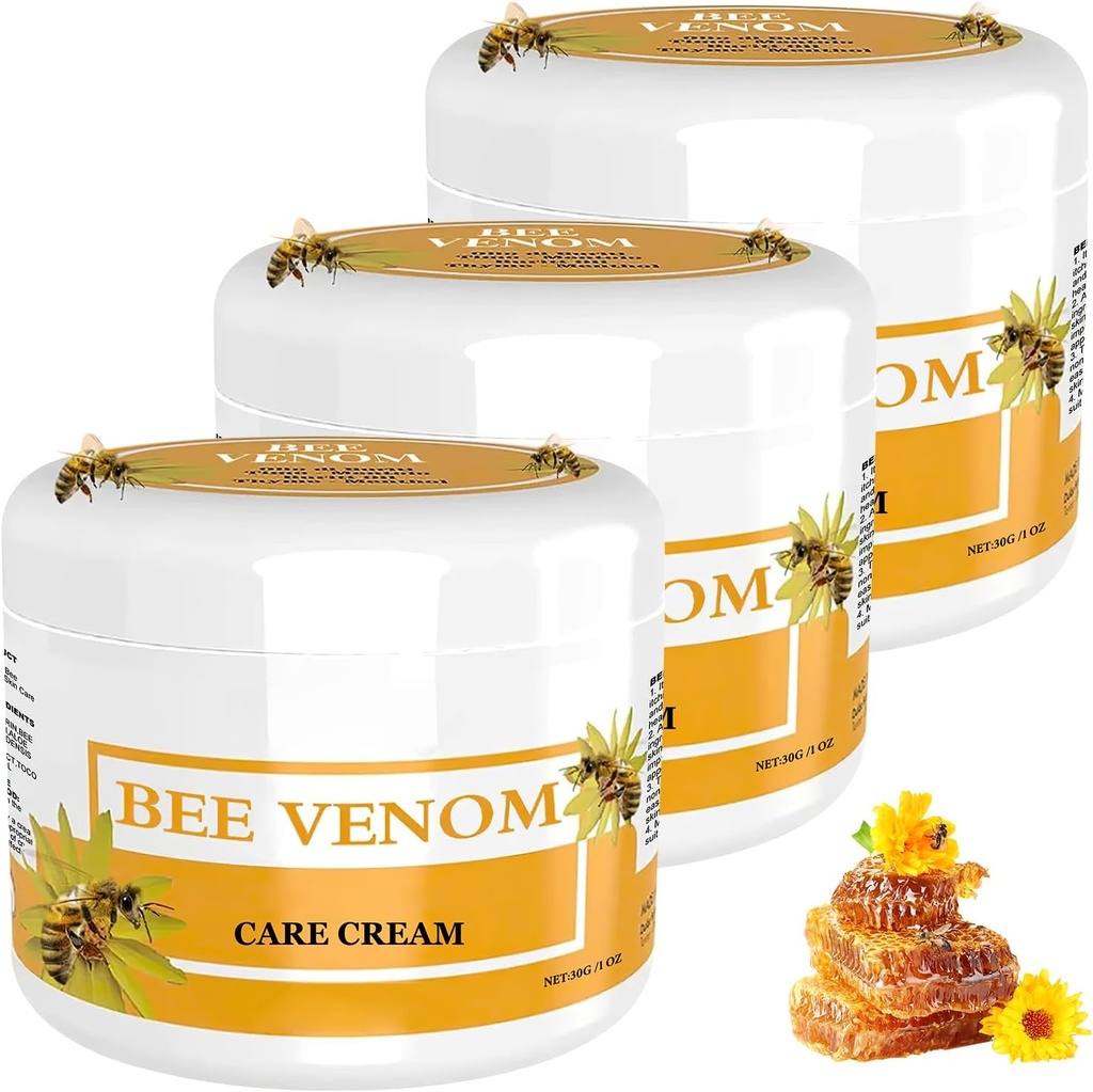 Bee Venom Correcting Cream - 모든 피부 유형, 전문 피부 관리를위한 3 병 세트
