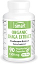 SuperSmart Organic Chaga Extract 1500mg per Day (고강도) - 야생 및 손 수확 Chaga 버섯 보충 | 비 GMO 및 글루텐 무료 - 90 채식 캡슐