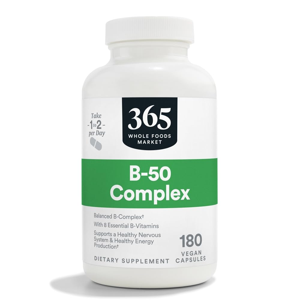 전체 식품 시장의 365, 비타민 B-50 복합체, 채식, 180 캡슐