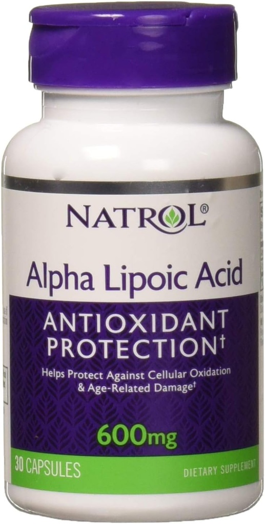 Natrol 알파 Lipoic 산 600 mg의 일반 웰니스, 30 캡슐, 30 일 공급을 위한 규정식 보충교재