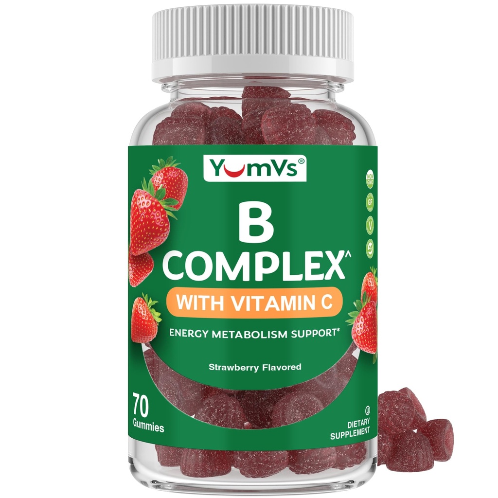 비타민 C와 B 복합 Gummies - B12, B6, Niacin & Folic Acid와 B12, B6, Niacin & Folic Acid와 비 GMO 비타민 B 복합 Gummies - 성인을위한 1 일 에너지 및 Nervous 시스템 지원 - 70 카운트