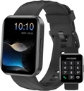 Smart Watch (Answer/Make Calls), 1.85" 스마트 시계 남성 여성 디지털 시계 피트니스 추적기 100 + 스포츠 모드 iOS 용 심박 모니터 안드로이드 전화 방수 블랙