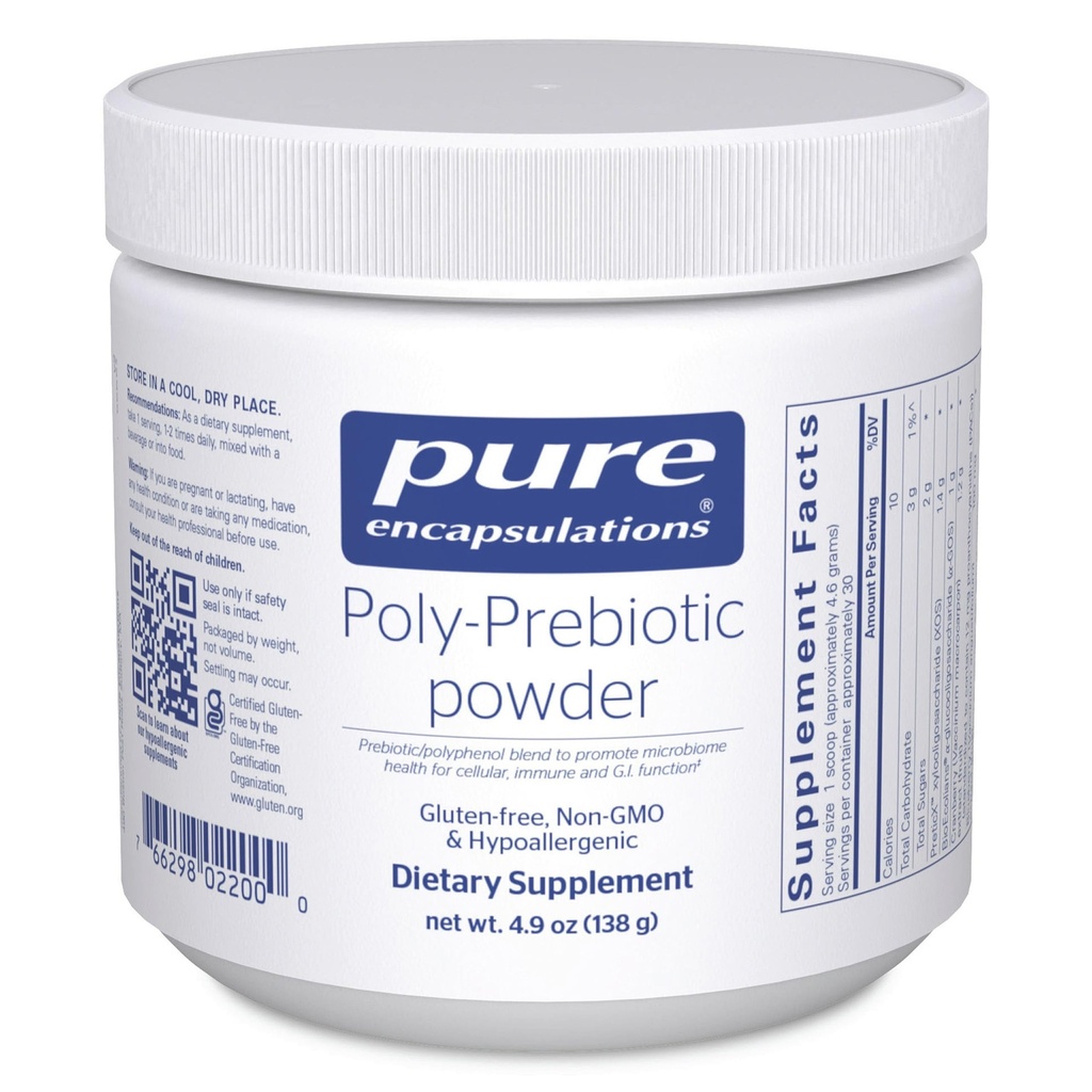 Pure Encapsulations Poly-Prebiotic Powder | GI 배리어 기능을 지원하는 Akkermansia Muciniphila 대상 | 4.9 온스