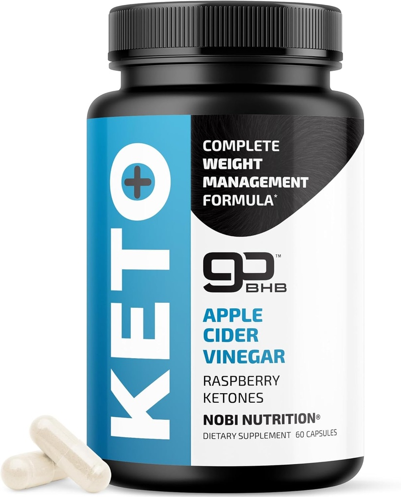 Apple Cider Vinegar, The Mother & BHB가있는 Keto 알약 | 1000mg GoBHB Exogenous Ketones & Raspberry Ketones for Metabolism, Ketosis & ACV Keto Diet Support | 글루텐 프리 보충제 | 60 캡슐