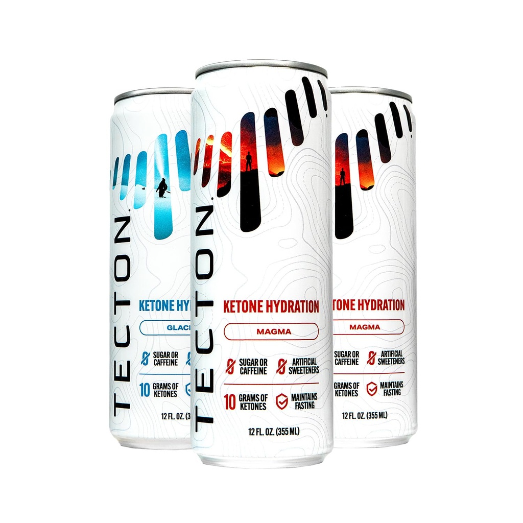 Tecton Ketone Ester- 10g BHB Ketone Ester/Serving의 특허가 주어진 성격 Identical Ketones - 설탕 자유로운, 다양성 팩 (2 Glacier, 2 Magma), 자극제 자유로운