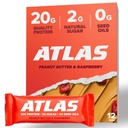 아틀라스 단백질 막대기, 20g 단백질, 1g 설탕, 청결한 성분, 글루텐 자유로운 (Chocolate 다양성, 1)의 12 조사 (포장)