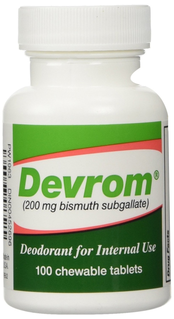 DEVROM 정제 (내부 탈취제) 200MG 100chewable 정제