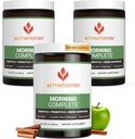 ACTIVATEDYOU 아침 데일리 웰니스 그린 슈퍼 푸드 음료 믹스 Gut Health w/Prebiotics, Probiotics, Antioxidants, Green Superfoods, 10 Billion CFUs (3 팩, Apple Cinnamon)