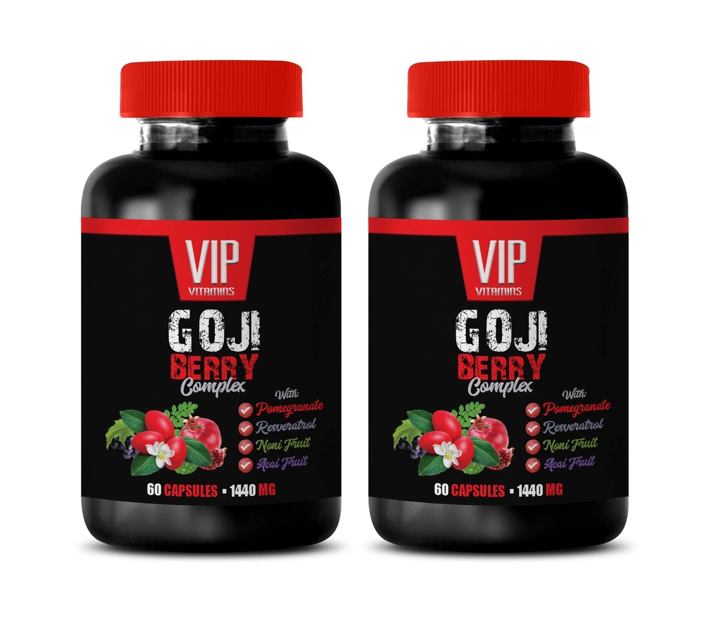 산화 방지제 - GOJI BERRY COMPLEX - POMEGRANATE, RESVERATROL, NONI, ACAI - 피부를위한 석류 비타민 e - 산화 방지제 영양 보충제 - 산화 방지제 비타민 - 2 Bot 120 캡