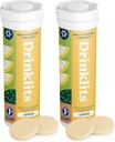 Drinklits Lemon Immune 지원 태블릿 (2) 튜브 번들 | 매일 Immunity - 0g Sugar - Vitamins - Electrolytes - Herbal Blend | 20 서빙 - 10 튜브 당 정제