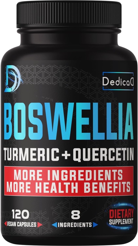 Boswellia Serrata - 혼합 심황, Quercetin, 감귤류, 생강, 화이트 윌로우, 알파 락 - 지원 연골, 면역 및 신체 건강 - 120 캡슐