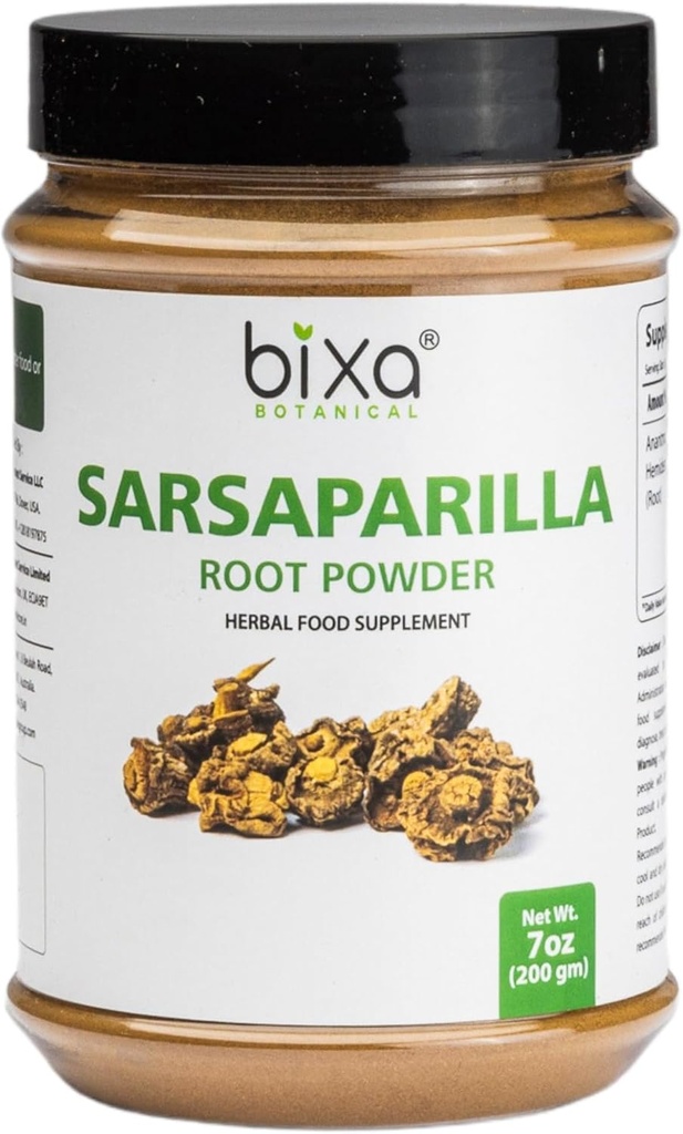 붕소 BOTANICAL Sarsaparilla 뿌리 분말 | HEMIDESMUS INDICUS | Anantmool | 200 그램 / 7 OZ | Ayurvedic Herbal Supplement | Gluten Free, Non-GMO, Steam Treated, Vegan, 100% Pure.