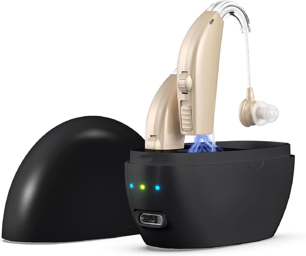 Kullre Hearing Aids, 소음 차단 및 볼륨 제어, 충전 케이스와 Hearing Loss에 대한 충전식 보청기
