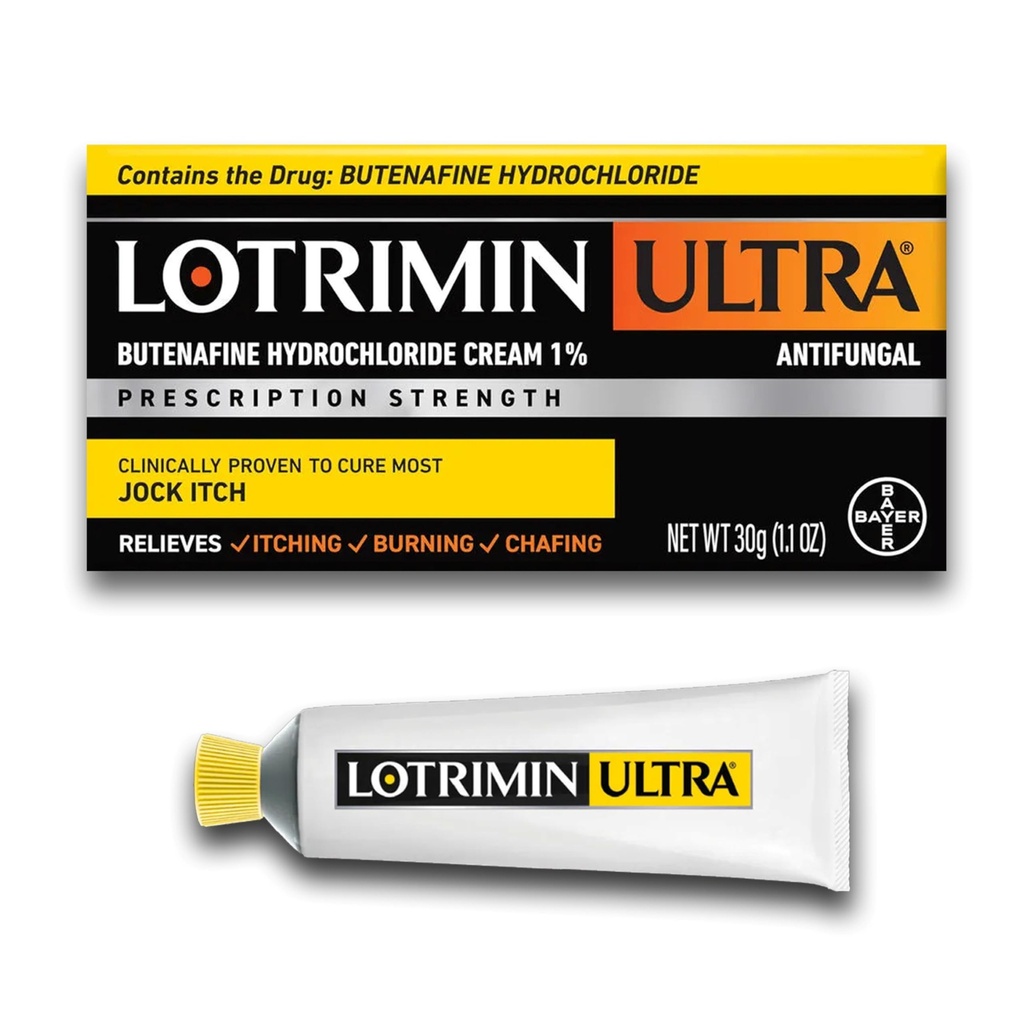 Lotrimin Butenafine 염산염을 가진 매우 항진균성 Jock Itch 크림, 남자, 여자 및 12, 1.1 oz 관의 나이에 아이를 위한 Jock Itch 처리