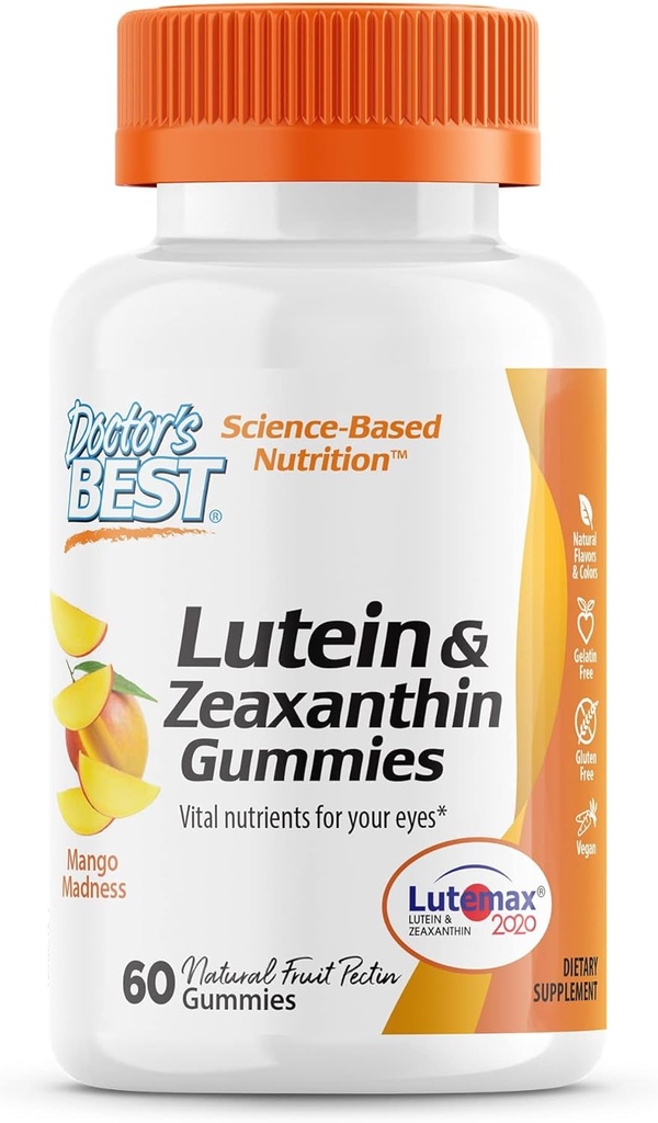 Lutemax 2020, 60 Ct, Chewable Natural Eye Support Supplement, Marigold Lutein, Zeaxanthin, Eye Health & Macular Support, Non-GMO, Natural Fruit Pectin, Vegan과 의사 최고의 루테인 Gummies