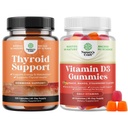초본 갑상선 지원의 뭉치 - L 티로신, Bladderwrack, Selenium & 순수한 Ashwagandha 및 비타민 D3 Gummies를 가진 강력한 D 성인 - 뼈 근육을 위한 봉사 당 2000IU를 가진 Delicious D 성인