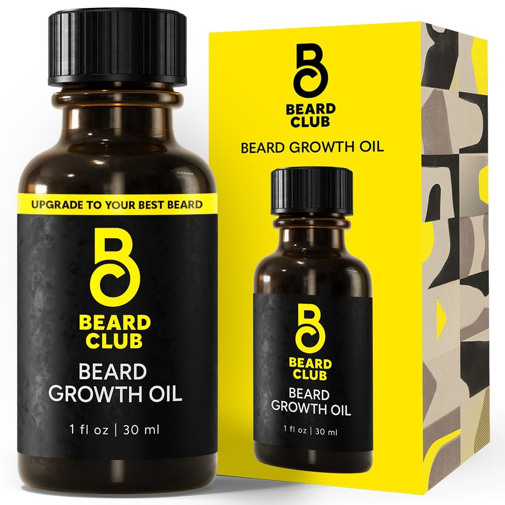 Beard Club - 자연적인 피마자, 코코넛 및 Avocado를 가진 Beard 성장 혈청은 더 두꺼운, Fuller Beard, 헝겊 조각 및 자극하는 건강상 얼굴의 모발 성장을 성장합니다