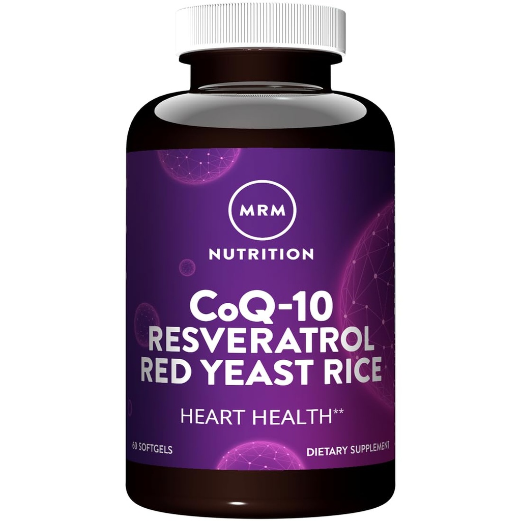 MRM Nutrition CoQ-10 Resveratrol Red Yeast Rice | 심혈관 및 심장 건강 지원 | 글루텐 프리 | 비 GMO | 30 Softgels