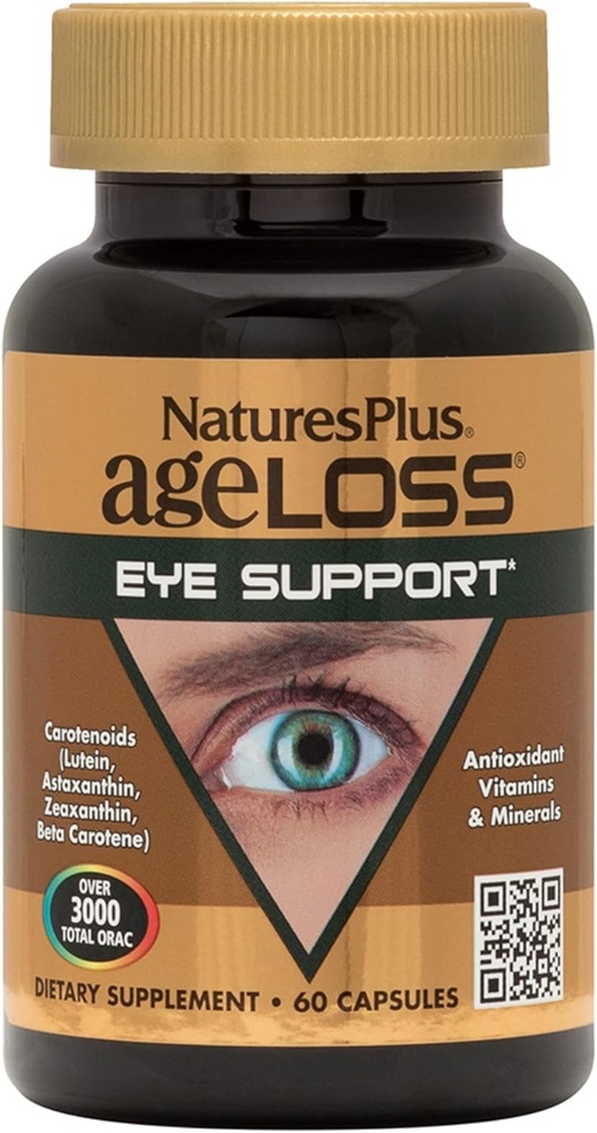Nature Plus AgeLosss Eye Support - 60 캡슐 - Lutein, Astaxanthin & Zeaxanthin - 채식주의 자, 글루텐 무료 - 30 서빙