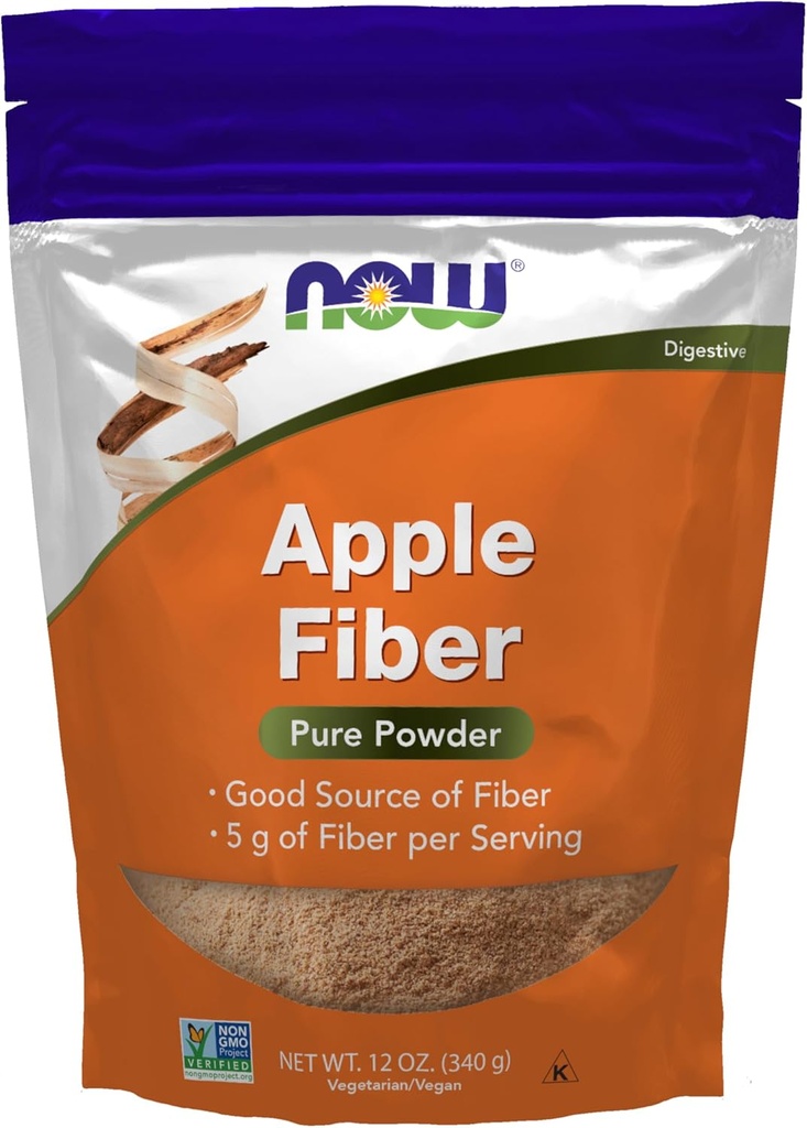 NOW 보충제, Apple Pectin, Non-GMO Project Verified, 12-Ounce와 순수한 Apple 섬유 분말