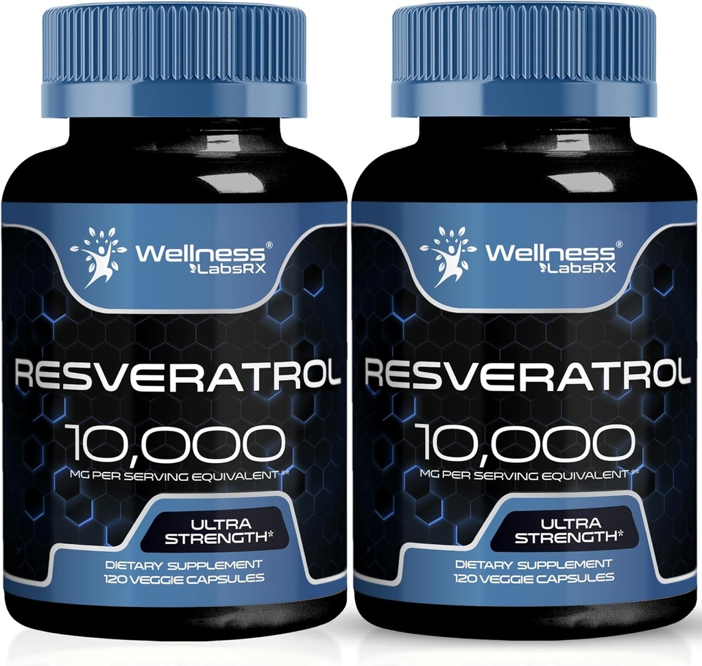 WELLNESS LABSRX Resveratrol 1000mg 캡슐 - 240 개 - 일본어 Knotweed Extract Resveratrol - 2 팩