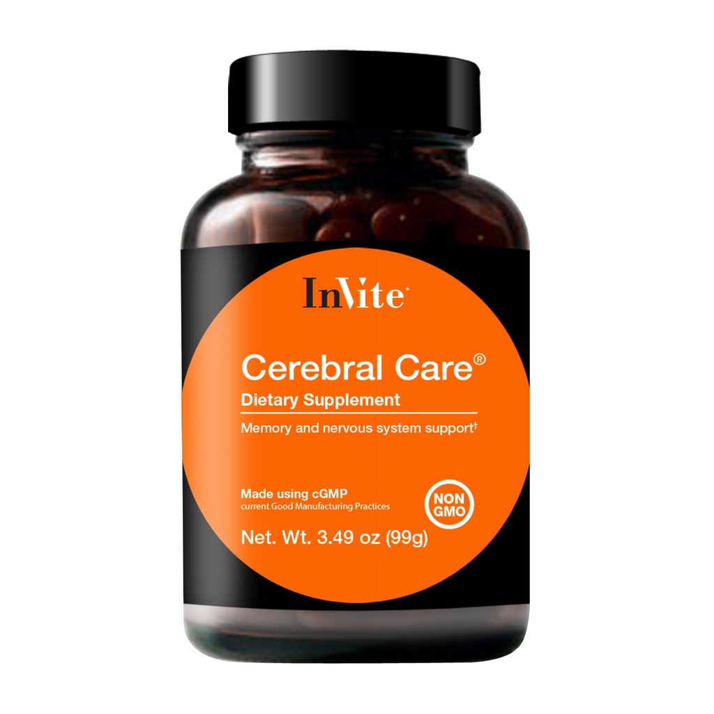 Invite Health Cerebral CareTM - Memory, Focus, Attention 및 Mood를 포함한 뇌 건강 지원 - Inositol, Acetyl-L-Carnitine, Choline, Phosphatidylserine, Astaxanthin - 30 서빙