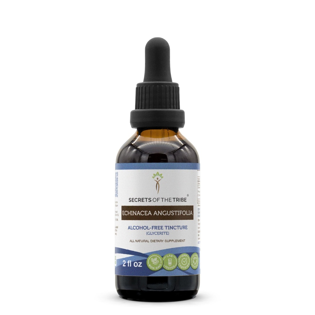 Tribe Echinacea Angustifolia Tincture 알콜 자유로운 액체 추출물의 비밀, 책임있게 농업한 Echinacea Angustifolia에 의하여 말린 뿌리 (2 FL OZ)