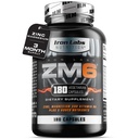 Iron Labs ZM6 - 3 개월 공급 - 아연 마그네슘 Aspartate 보충교재 - 180 채식 캡슐 - 남성 및 여성을위한 마그네슘 및 아연 보충제