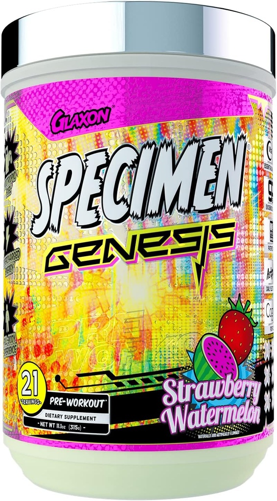 Specimen Full Spectrum High Stimulant Pre-Workout Powder | Supercharged Energy & Muscle Pumps + Focus & Hydration | 훌륭한 Far-Out 맛(Strawberry Watermelon V3)