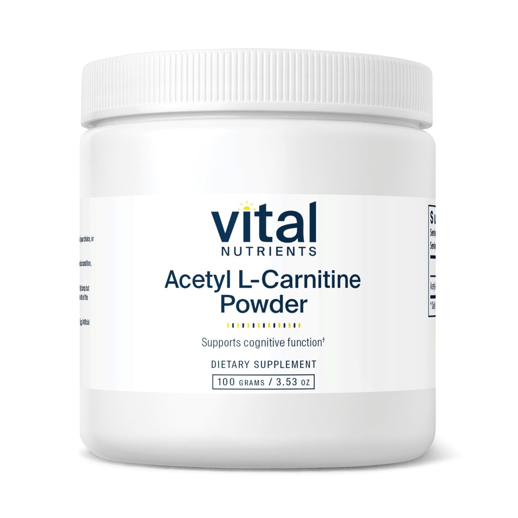 Vital Nutrients Acetyl L-Carnitine 분말 | 뇌, 기억, 그리고인지 지원 보충교재* | Vegan | 글루텐, 낙농장, 콩 무료 | 비 GMO | 100개 그램
