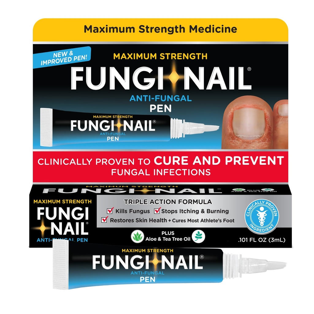 Fungi-Nail Pen Applicator Anti-Fungal 솔루션은 손톱에 리드 할 수있는 Fungus를 죽이고 Tolnaftate와 Athlete의 발을 치료하고 곰팡이 감염을 방지합니다. 0.101 Fl Oz (Pack of 1)