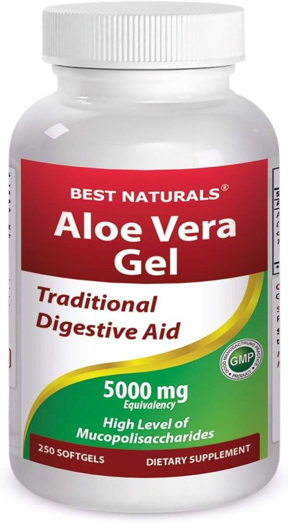 제일 자연적인 알로에 Vera 젤 5000 mg 250 Softgels