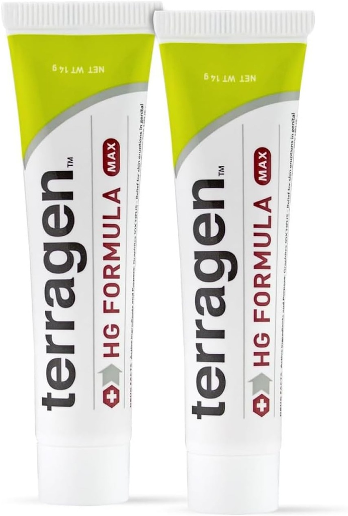 Terragen HG 공식 MAX terrasil에 의해, Genital Sores & 효과적인 깨는 지원, 남자와 여자 (14g 2-Pack)를 위한 빠른 소싱 자연적인 처리 크림