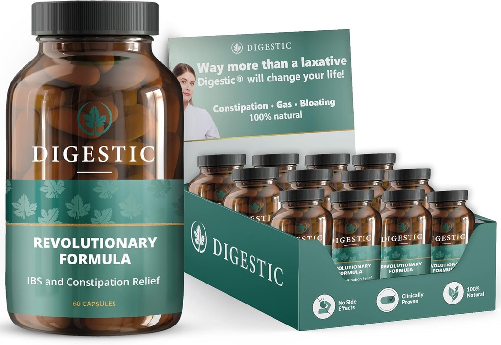 Digestic - 변비 완화에 대한 지연 - IBS의 발판 연화 100 % 천연 - 720 캡슐 - 콜로라도 Detox Cleanse, Bloating 및 가스 구호 - 전문 리셀러 팩