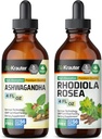 BIO KRAUTER Ashwagandha Tincture 4 Fl. Oz. & Rhodiola Rosea Tincture 4 Fl. 오즈.