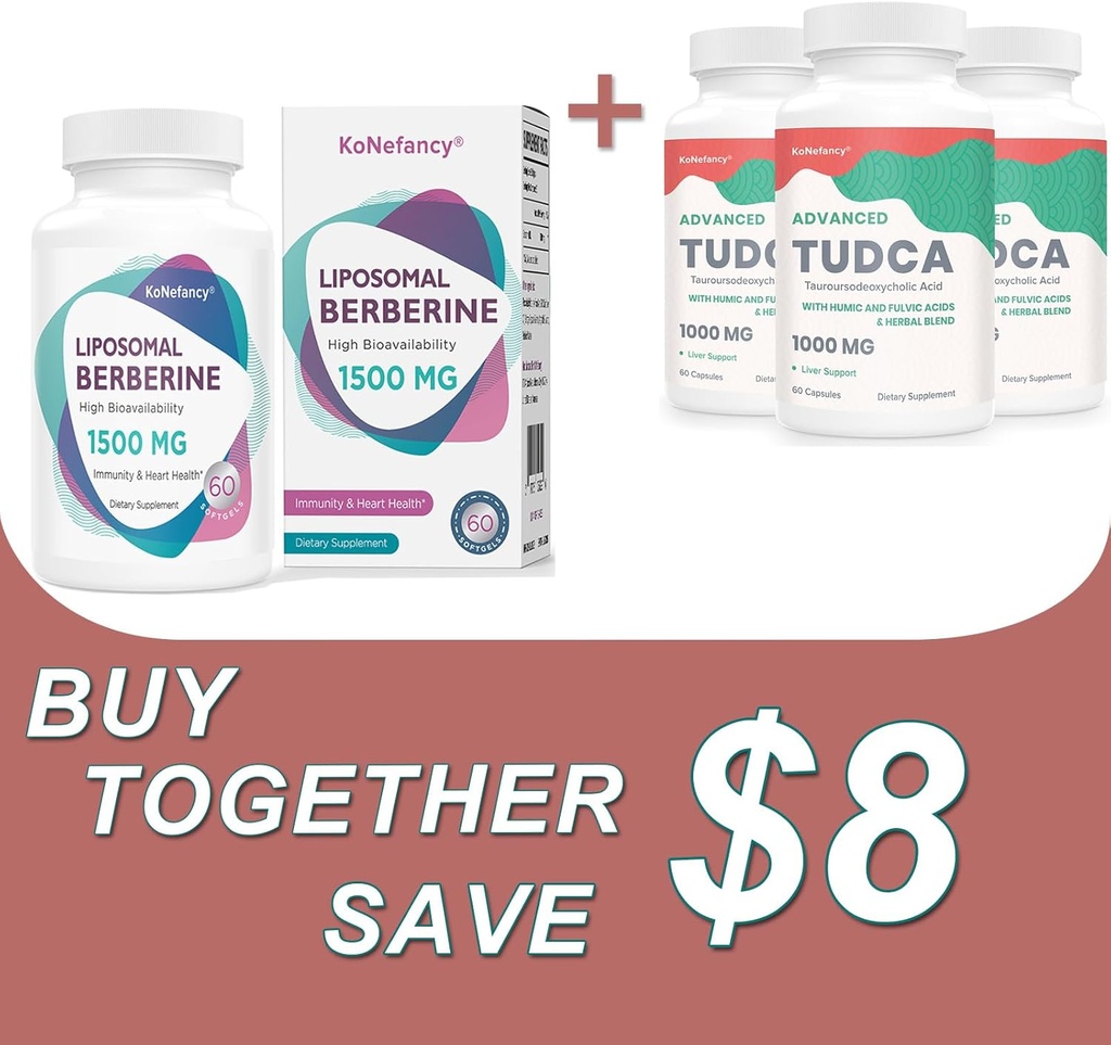TUDCA Complex 3Pack 및 Liposomal Berberine 1500mg 번들로 건강 최적화