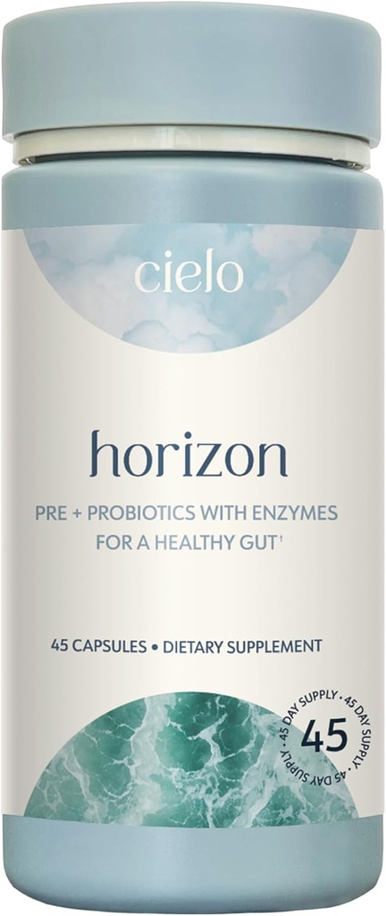 Cielo Daily Horizon Prebiotics - 남성과 여성을위한 Probiotics - 성인 Gut 건강을위한 매일 Probiotics 20 억 CFU - 영양소 (45 일 공급)의 소화를위한 소화 효소 혼합을 포함합니다.