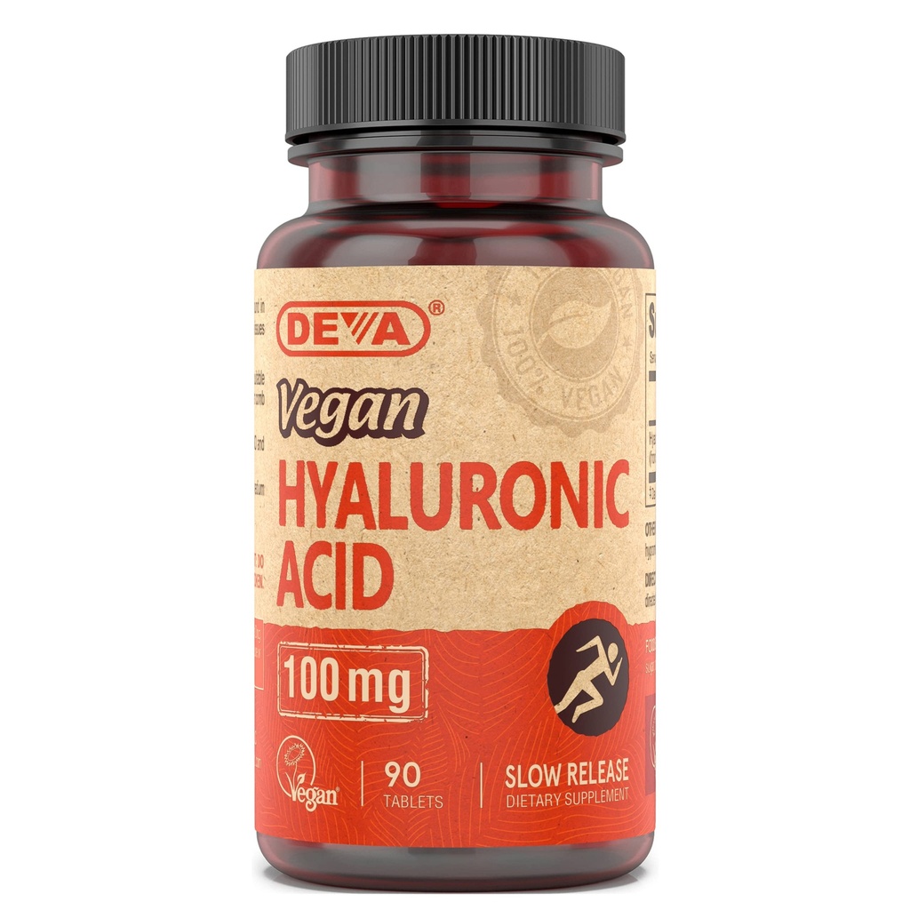 DEVA 영양 채식 Hyaluronic 산 100 mg - 비 GMO & 비 Hemolytic - 90의 정제, 1 팩