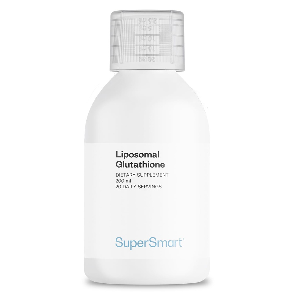 Supersmart - Liposomal 글루타티온 액체 하루 900mg (고전도) - Glutathione의 높게 생물 사용 가능한 형태 - 비타민 C를 가진 강화된 산화 방지제 | Non-GMO & 글루텐 자유로운 - 200ml - 20의 서빙
