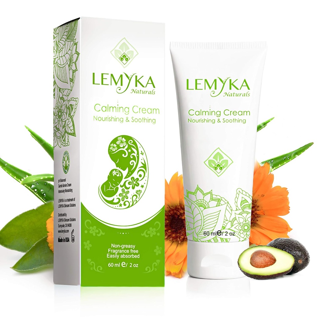 자연적인 Eczema 크림, Atopic dermatitis, Soothing & Intensively Moisturizing, 건조한 균열된 피부 발, 반대로 이발 연고, 10X 유기 알로에 베라, ceramide, LEMYKA, 2OZ를 위한 이차 기복