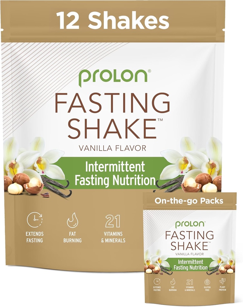 Prolon Intermittent Fasting Drink Mix | 간헐적 인 단속 | 비타민, 섬유, 플랜트 기반 단백질, Superfood | Keto, Vegan, Gluten Free, Dairy Free | Vanilla, (12 ct)