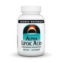 Source Naturals Alpha Lipoic Acid 200 mg 지원 건강한 설탕 대사, 간기능 및 에너지 발생 - 120 정제