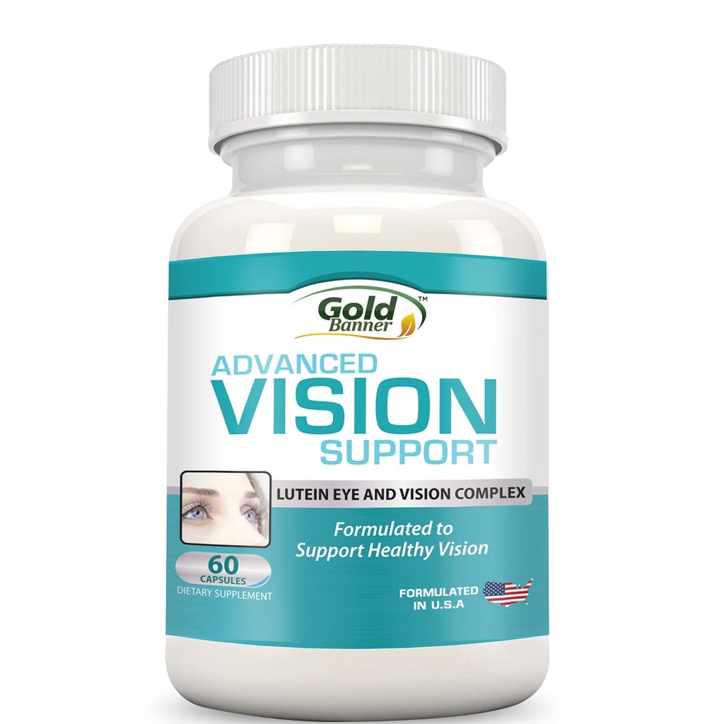 Advanced Vision Support - Lutein Eye & Vision Complex with Lutein, Bilberry, 아연, Grapeseed & Essential Vitamins - 모든 자연 Retina 캡슐 - 미국에서 제조